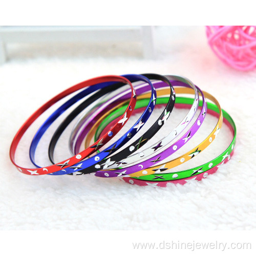 Butterfly Engraved Aluminium Alloy Bangles Jewelry For Women